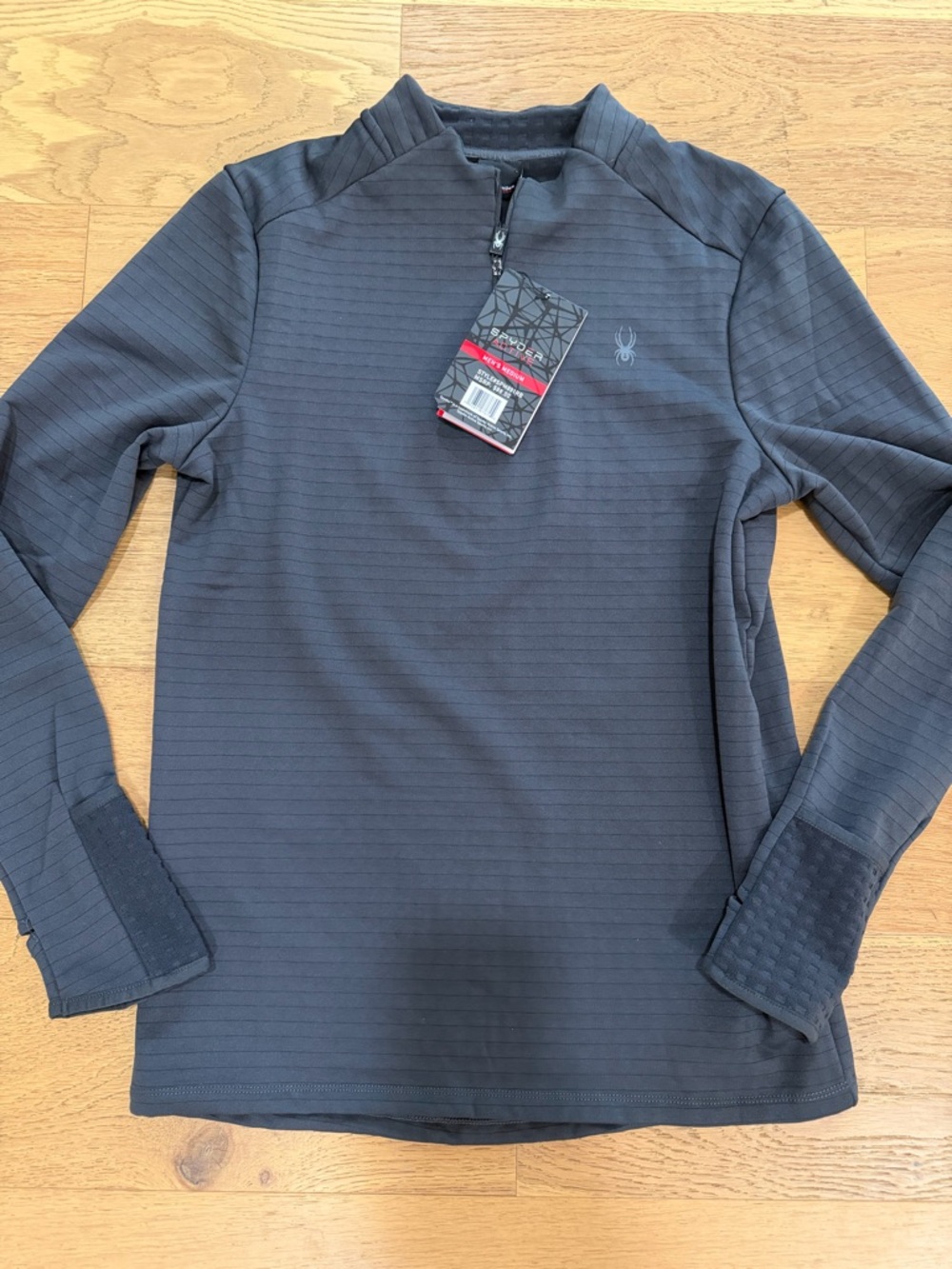 Spyder Men's Lightweight Quarter-Zip Shirt Jacket in Dark Charcoal